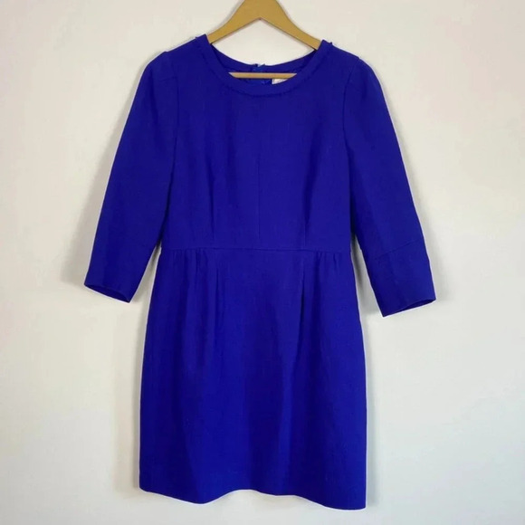 J. Crew Blue 100% Wool Teddie Dress - Picture 2 of 13